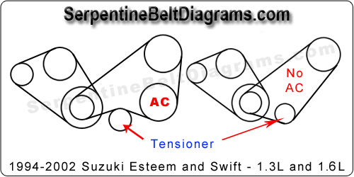 1994 2002 Suzuki Esteem Belt Diagram