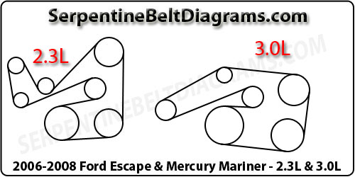 2008 ford escape 2.3 serpentine belt diagram